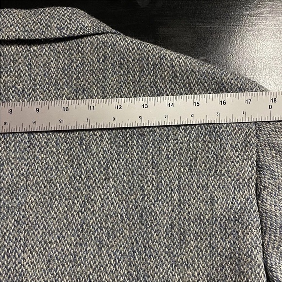 Vintage Harris Tweed Sport Coat 39 Blue Herringbone Blazer Two Button Vented - Picture 15 of 16